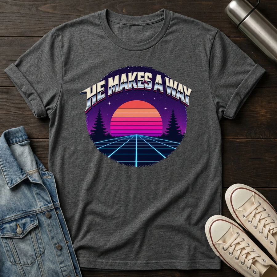 Dark Heather — Waymaker (Synthwave) T-Shirt