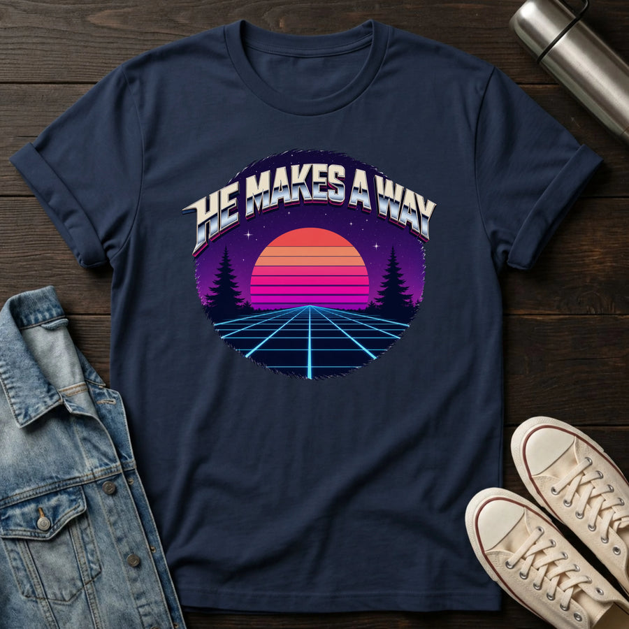 Navy — Waymaker (Synthwave) T-Shirt