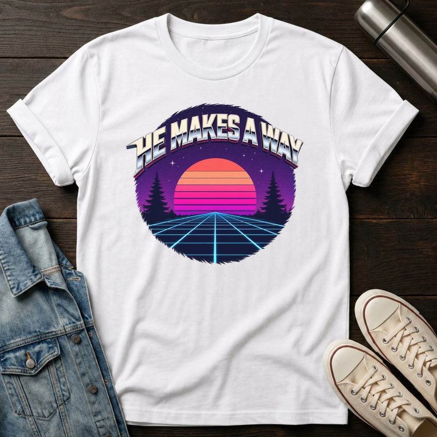 White — Waymaker (Synthwave) T-Shirt